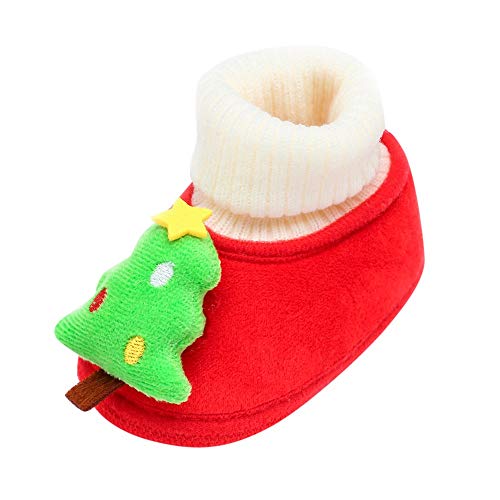Gusspower Botas de Navidad Baby Botas de Invierno Infantil Suave Suela Zapatos para 0-18 Meses Bebe con Decoración de Dibujos Animados
