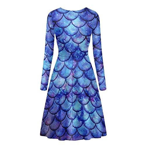 Robe longue de soirée empire bleu écailles taille S