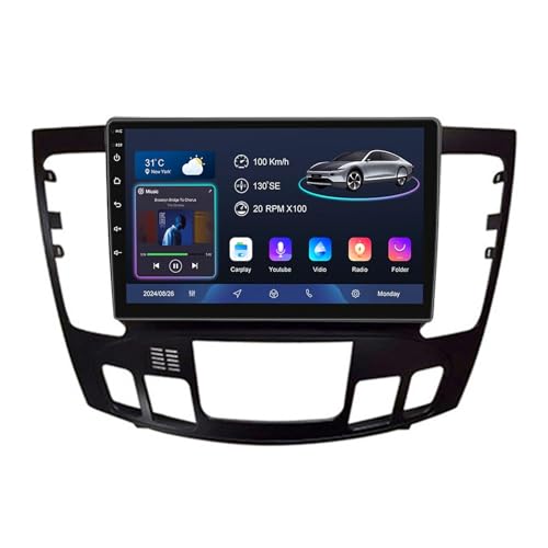Radio de coche con pantalla táctil Android 14 de 9 pulgadas, 2 DIN, para Hyundai Sonata NF 2009 con CarPlay y controles de volante automáticos Android, navegación GPS, cámara de respaldo AHD