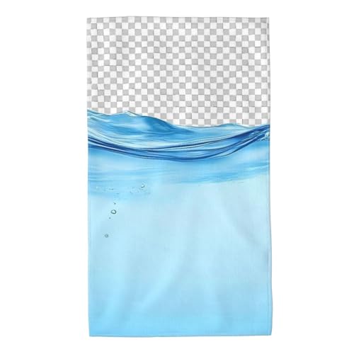 Moxquju Crystal Clear Water Splash Print Absorbent Towels, Soft Face Towels for Bathroom, Travel, and Beach