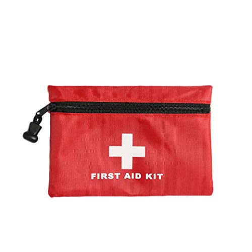 Red First Aid Bag Empty First Aid Kit Empty Waterproof First Aid Pouch Small Mini for First Aid Kits Pack Emergency Hiking Backpacking Camping Travel Car Cycling (Red, 5.9x4.3Inch)