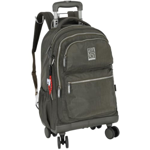 Mochila Escolar Notebook com Carrinho Rodinhas 360 graus Up4you (Verde escuro)