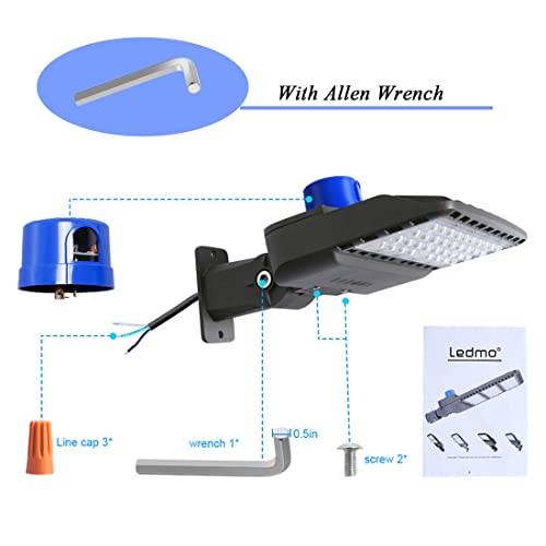 Biritalo 150W Led Parking Lot Light Flood Lights With Dusk To Dawn Outdoor Lighting With Adjustable Arm Mount Commercial Security Lights 5000K Ip65 Waterproof Outdoor Lights #TOP1