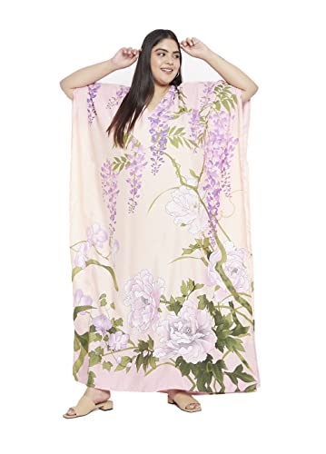 Image of Oussum Women Kaftan Plus Size Polyester Summer Lightweight Caftan Swimsuit Cover Ups Maxi African Mumu Lounge House Dress