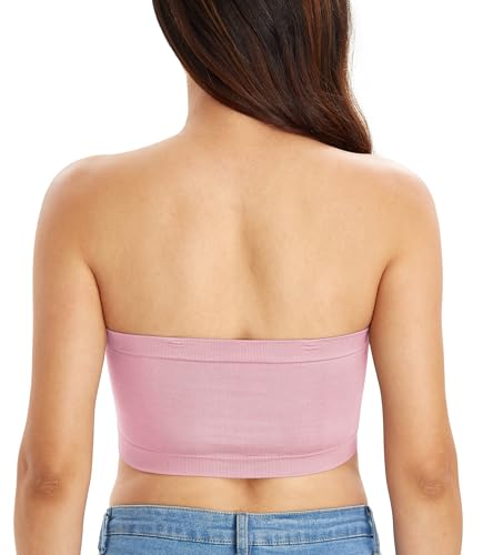 Image of DotVol Women's Underwire Bralette Non Padded Bandeau Tube Top Multiway Bra | Unpadding,Seamless,Non-Slip,Multiway