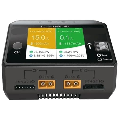 Chargeur batterie Lipo 1-6S HOTA D6 Black double canal DC650W 15A pour modélisme RC