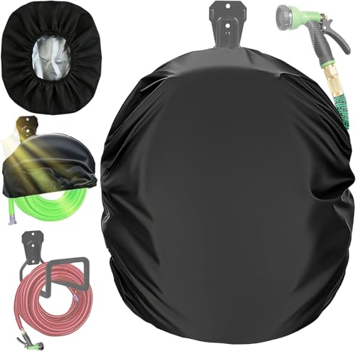 Hose Cover - Garden Hose Reel Cover(Fits 5/8 x 50-100ft) Protect & Extend Life Sun-Proof Waterproof Dustproof Heavy Duty 420D Oxford Spun Cloth Double-sided Material Hose Covers for Outside