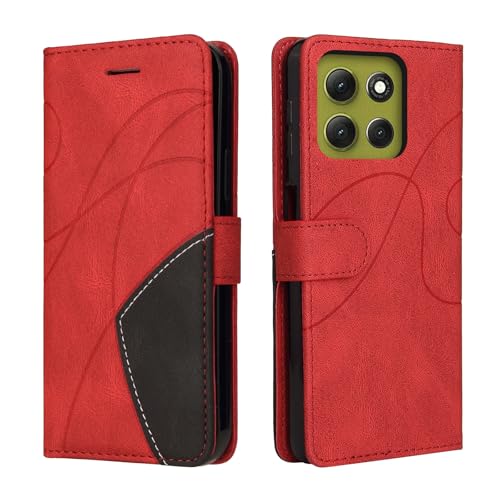 CXTCASE Etui portfelowe do Motorola Moto G86 5G, funkcja Kickstand Cover Etui na telefon komórkowy PU Skóra Etui do Motorola Moto G86, Czerwony