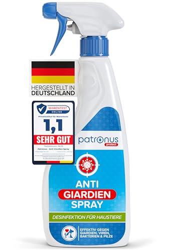 Patronus Giardien-Spray speziell für Hund & Katze 500ml - Hygiene-Spray für Haustiere als Desinfektionsmittel für Oberflächen gegen Viren, Bakterien & Pilze - hochwirksam & hautschonend
