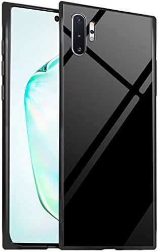 Designed for Samsung Note 10 Plus Cases with Tempered Glass Quality Back+TPU Frame Hybrid Shell,Slim Covers,Anti-Drop, Black