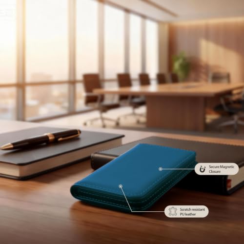 Image of Business Card Holder PU Leather with Magnetic Closure