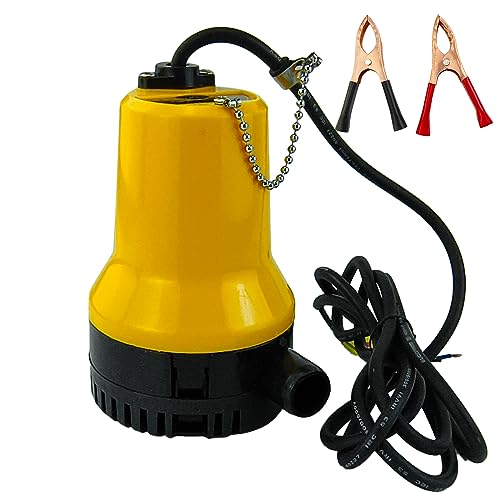 AeKeatDa 給水・排水ポンプ 水中ポンプ 電圧:12V 口径:25mm 流量:70L/Min 海水対応 ビルジポンプ 電源コード2.5m 小型 静音 高圧 クリップ付き