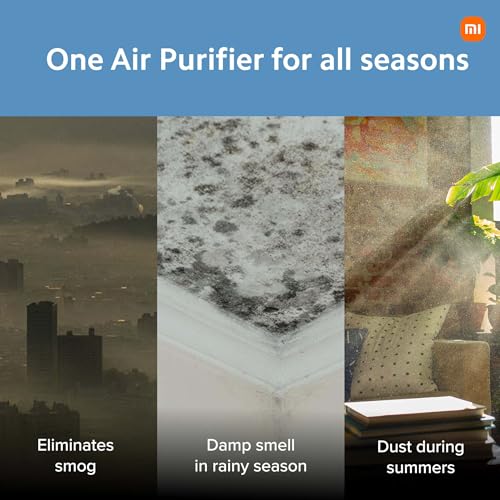 Image of Xiaomi 4 Lite Smart Air Purifier for Home, AQI Display, HEPA & Carbon Filter, trap 99.99% Virus Dust & Odor, Large coverage area up to 462 Sq ft, App Control, RoHS & Allergy Care Certified, Alexa & GA