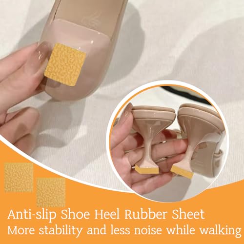 Image of Shoe Heel Repair, Rubber Sole Sheet, 1 /4 Inch Thick, Brown Heel Repair Rubber, 4 Patches