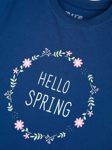 Image of Gini & Jony Girls Printed Cotton Round Neck Half Sleeve Knits Top