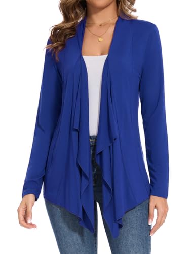 Image of Women's Casual Flowy Draped Open Front Cardigans Soft Cover Up Shrug
