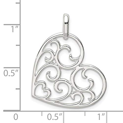 Sterling Silver Filigree Heart Charm4
