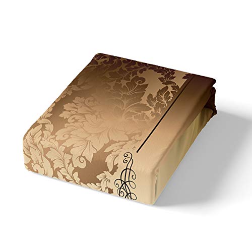 Feelyou Conjunto de capa de edredom dourada de luxo feminina, capa de edredom de flor azul royal, co