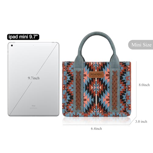 Image of Montana West x Wrangler Mini Tote Bag for Women Western Crossbody Purse Aztec Top Handle Handbags