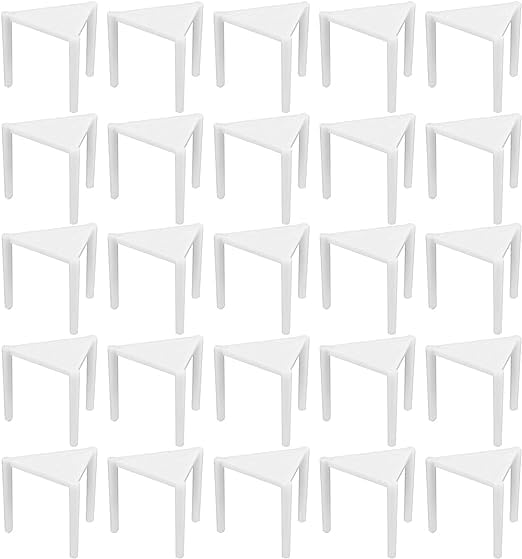 Party Essentials Disposable Pizza Stands/Savers/Tripod Stacker/Catering Boxes and Food Take Out, Triangle Pizza Stand, Pack of 50, White