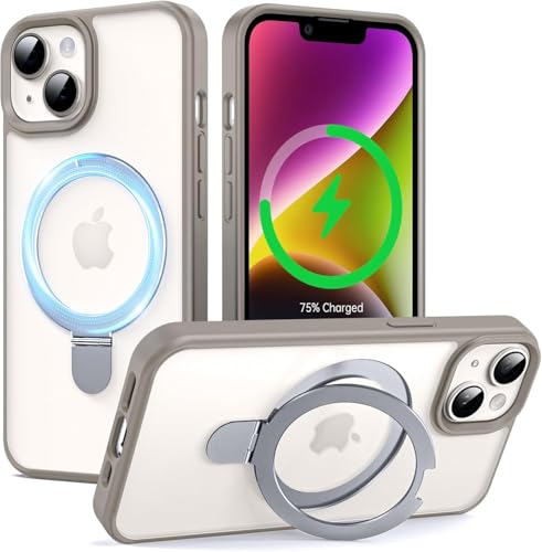 Image of iPhone 13 Magsafe Stand Case | Matte Design & 360 Protection | Military-Grade Apple iPhone 13 Cover | Ultra Premium - Gray
