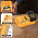 Battery Charger Replacement for Dewalt 12V-18V Battery, 2-Ports Fast Charger Compatible with Dewalt DCB Series Tools Lithium Battery 18V, Compatible with DCB203 204 205 206 201 120 127 - Image 6