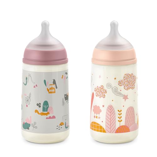 Miniatura 2 de Suavinex, Set De 2 Biberones Anticólicos De 270 Ml, Kit De Biberones Con Tetina Fisiológica Sx Pro De Silicona, De Flujo Medio M , Con Válvula Anticólico, Para Bebés 3 Meses. Rosa