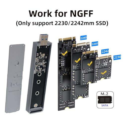 Adaptador USB 3.0 a M.2 SATA 2280 SSD con Chipset ASM1153E miniatura 7