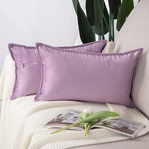 Madizz Pack of 2 Super Soft Velvet Decorative Cushion Covers with...