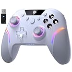 EasySMX X20 Wireless Gaming Controller with RGB Backlit, 2-Stage Hall Effect Stick, 1000Hz Polling Rate, 6-Axis Gyro on Multi-Platform, Mech Buttons- Compatible with PC/Switch/Steam/Android