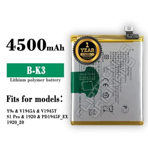 Image of B-K3 Battery for Vivo S1 Y9s /V1945A /V1945T /1920 /PD1945F EX 1920 20 Y9S, S1 Pro, 1920, Y9S Battery with 1 Year Warranty**** (P346)