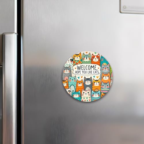 Imán Redondo Acrílico Retro para Refrigerador 2.3 pulg miniatura 6