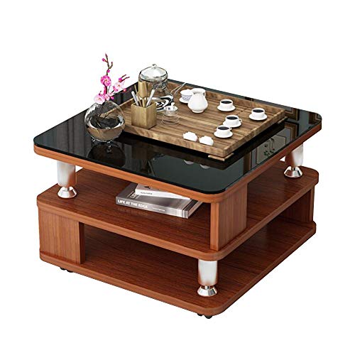 Preisvergleich Produktbild Laptopständer DD Beistelltisch, Kleiner Couchtisch Im Wohnzimmer, Schlafzimmer-Nachttisch, Balkon-Couchtisch, 3-stufiges Regal, Glastischplatte, Stand Aus Holz -Werkbank