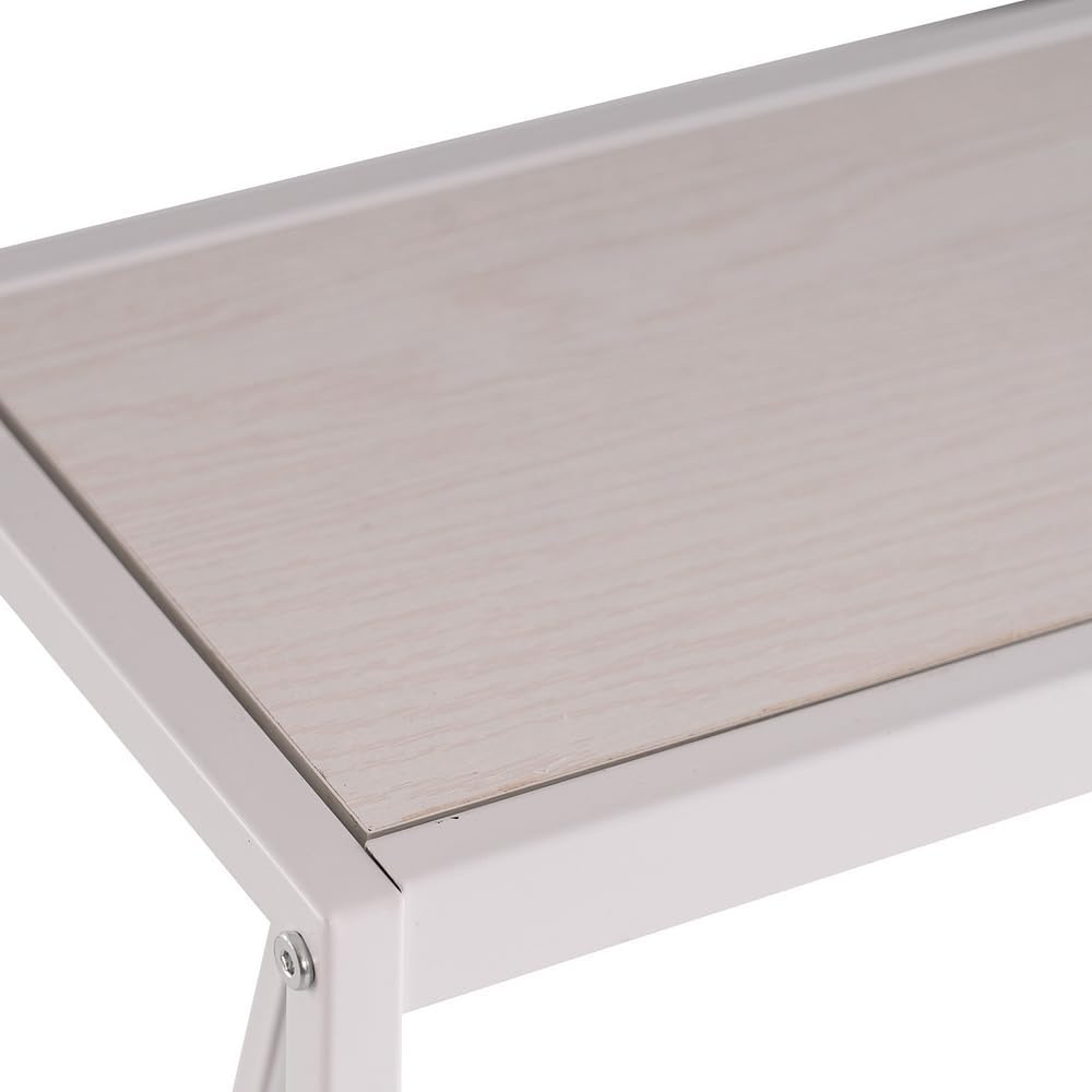2 Tier Narrow Entryway Console Tables,Industrial Console Table,Wood and Metal Behind Sofa Tables,Hallway Long Sofa Accent Table,with Shelves,for Living Room Foyer Corridor Office (White Oak)