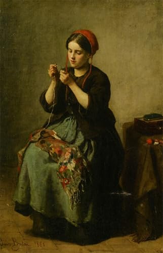 Lienzo de Mujer Campesina para Decoraciones del Hogar Rústicas y Elegantes
