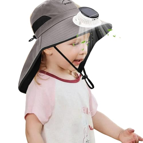 Chapeau avec ventilateur solaire à large bord pour randonnée et camping