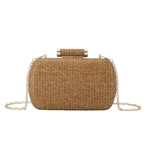 Lanpet Women’s Evening Handbags Elegant Straw Clutch Purse for Party Wedding Summer Beach Bag