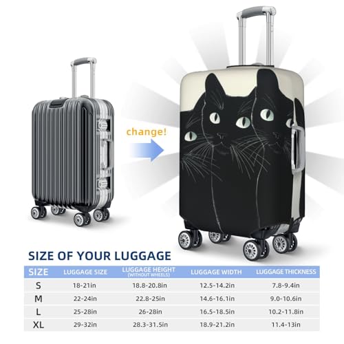 Three Black Cats Minimalist Elastic Travel Luggage Covers Dustproof Scratch-Resistant Suitcase Protector Fit 22-24 Inch4