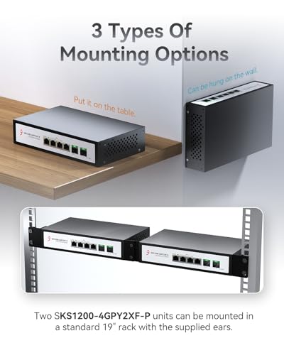 Image of 6-Port 2.5G Ethernet PoE+ Switch, 4X 2.5GBase-T PoE+ Ports, 2X 10Gbps SFP+, 75W IEEE802.3af /at Unmanaged 2.5Gb PoE Network Switch, Ethernet Hub, Metal Casing, Desktop /Wall-Mount