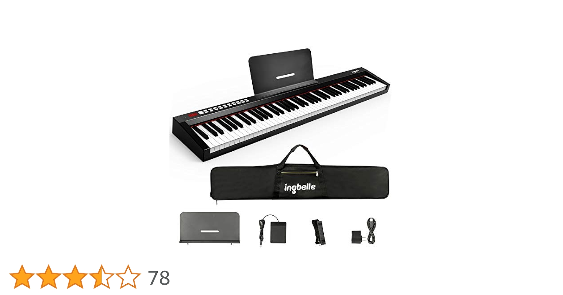 Ingbelle 88鍵盤 キーボード 電子ピアノ USB 軽量 イングベル 41KhsMlAYkL.jpg_BO30,255,255,