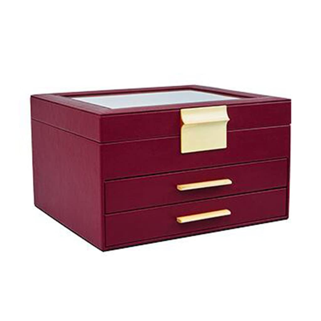 TIANQIHAO Flashing Drawer Jewelry Box Large Capacity Storage Box Ring Necklace Earrings Hand Jewelry Box,A