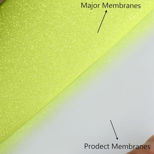 Image of FUNKAKA Glitter Fluorescent Yellow HTV Heat Transfer Vinyl Rolls, 12 inch x 10ft PU Iron on Vinyl for T-Shirts, Glitter HTV Vinyl for All Cutter Machines Easy to Cut & Weed for DIY Design