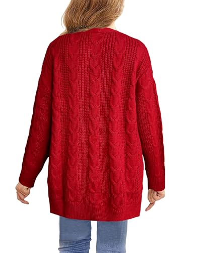 Yesfashion Girls Open Front Cardigan Sweater Long Sleeve Knit Solid Soft School Uniform Sweater Outwear Coat 5-14Y2