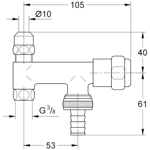 GROHE WAS Ventil Eckfix (3/8 Zoll, langlebige Oberfläche, Sicher gegen Rückfließen), chrom, 41030000