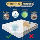 BlissLo Waterproof Mattress Encasement Single Bed (90x190+30cm), Super Soft, Bed Bug & Dust Mite Proof Fully Zipped Mattress Protector, Anti Allergy Bed Bug Mattress Cover with Zip (White) - Image 2