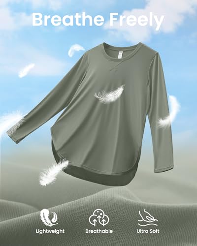 Image of G4Free Lightbreeze Womens UPF 50+ Long Sleeve Workout Tops Quick Dry UV Sun Shirt Running Gym Hiking Yoga Casual Lightweight