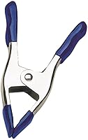 IRWIN QUICK-GRIP 1-Inch Metal Spring Clamp (222601) Blue - Non-Slip Padded Jaws, 150 lb Pressure for Secure Small Project Clamping