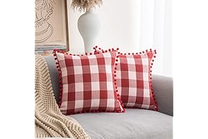 VOILYBIRD Farmhouse Red Plaid Pillow Covers: Cozy Cushion Decor for Your Home