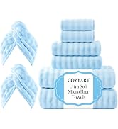 Amazon.com: COZYART Sky Blue Bath Towel Set 6 Piece, 100% Zero