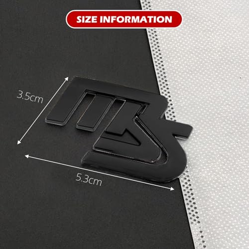 Image of MS Rear Trunk Mazzda Speed Emblem Decor Badge Decal Compatible with Full Range of Mazzda 3 6 CX MX Miata, etc (M-S Black)